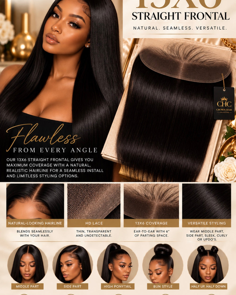 Crown 13×6 HD Lace Frontal - 1B