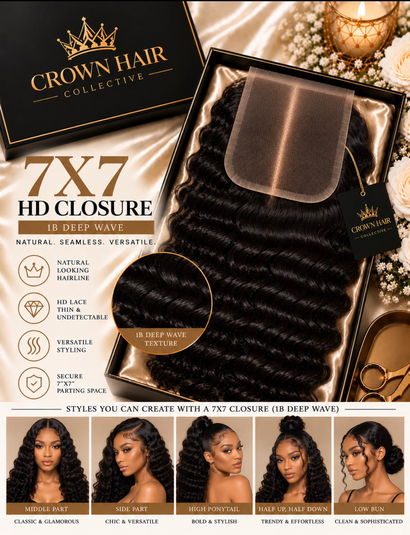 Crown 7×7 HD Lace Closure - 1B