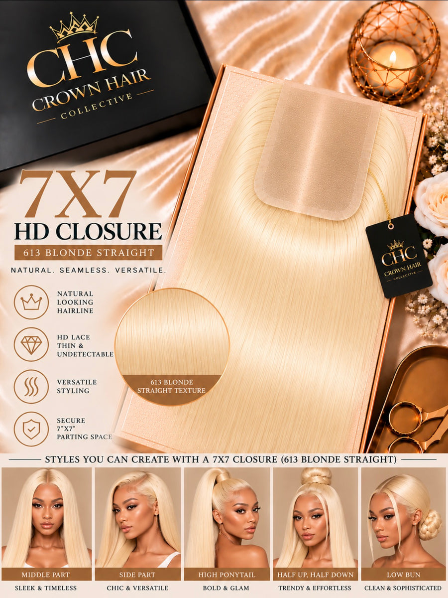 Crown 7×7 HD Lace Closure - 613 Blonde