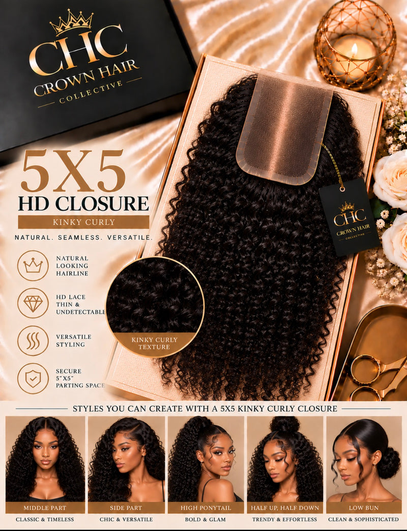 Crown 5×5 HD Lace Closure - 1B