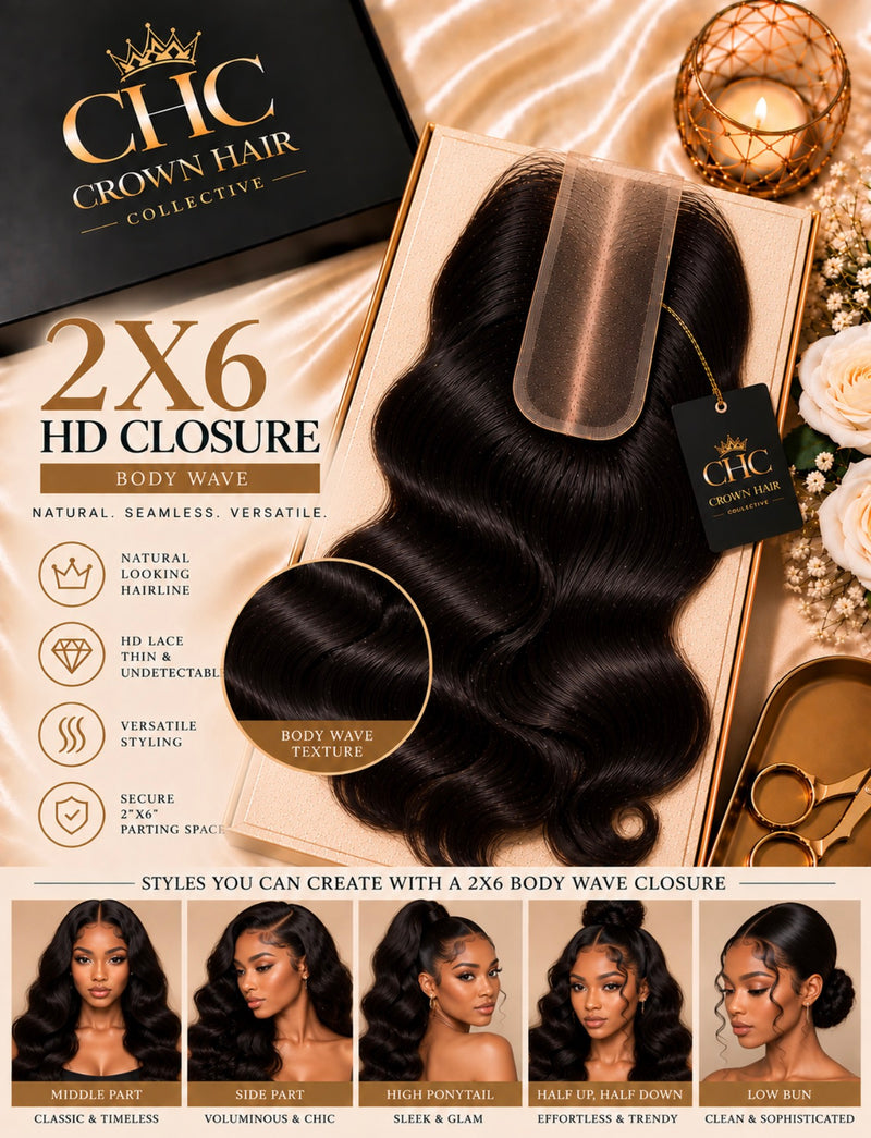 Crown 2×6 HD Lace Closure - 1B