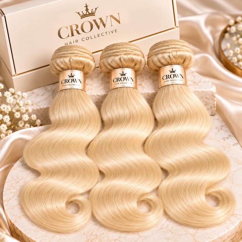 3 Bundle Crown 613 Blonde Body Wave Hair Bundles