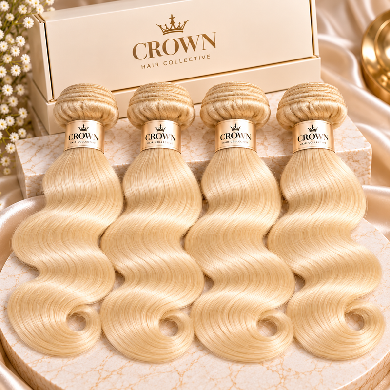 4 Bundle Crown 613 Blonde Body Wave Hair Bundles