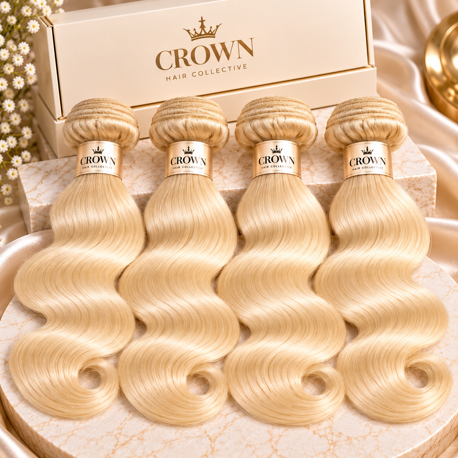 4 Bundle Crown 613 Blonde Body Wave Hair Bundles