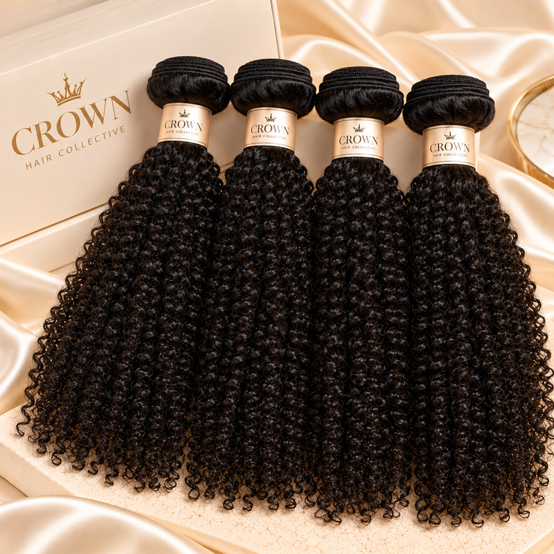 4 Bundle Crown Raw Kinky Curly Hair Bundles
