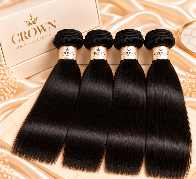 4 Bundle Crown Raw Straight Hair Bundles