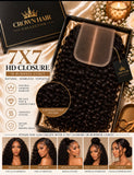 Crown 7×7 HD Lace Closure - 1B