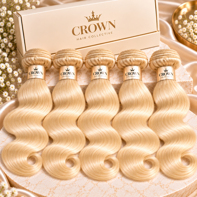 5 Bundle Crown 613 Blonde Body Wave Hair Bundles