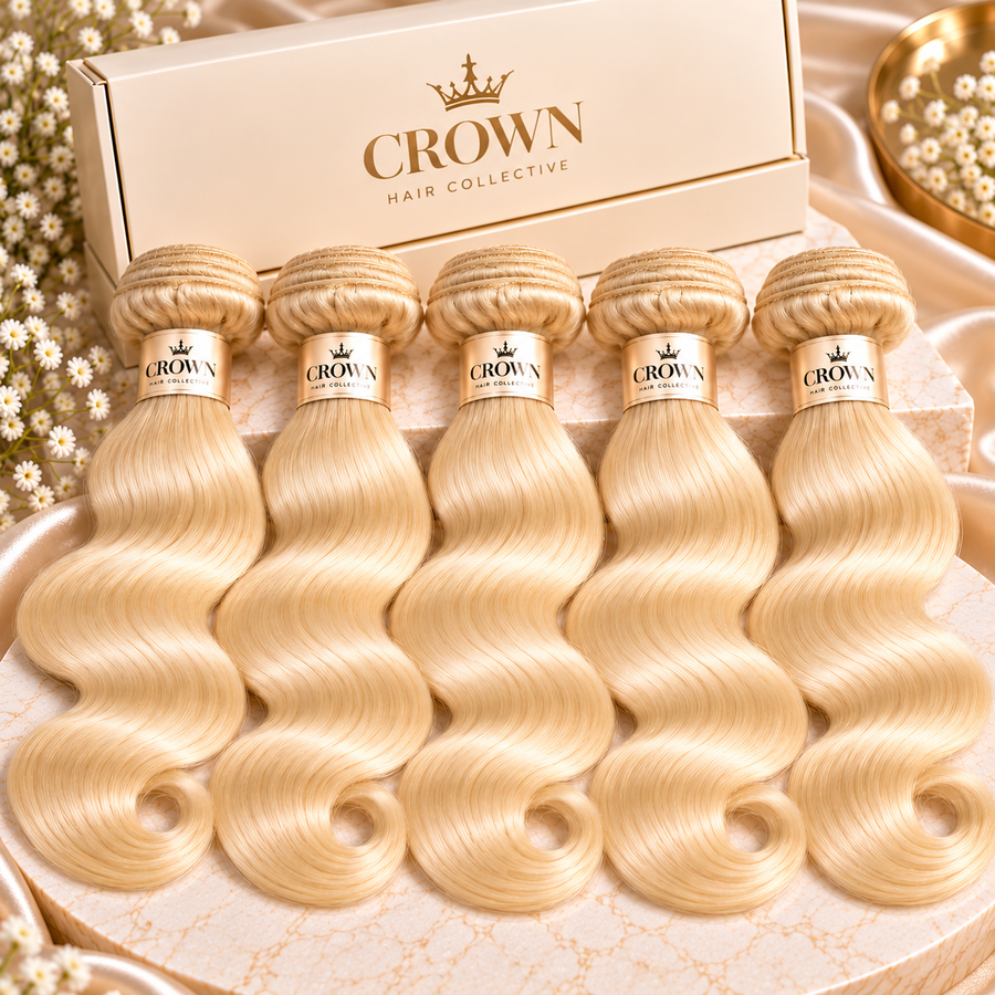 5 Bundle Crown 613 Blonde Body Wave Hair Bundles