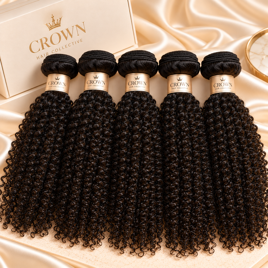 5 Bundle Crown Raw Kinky Curly Hair Bundles