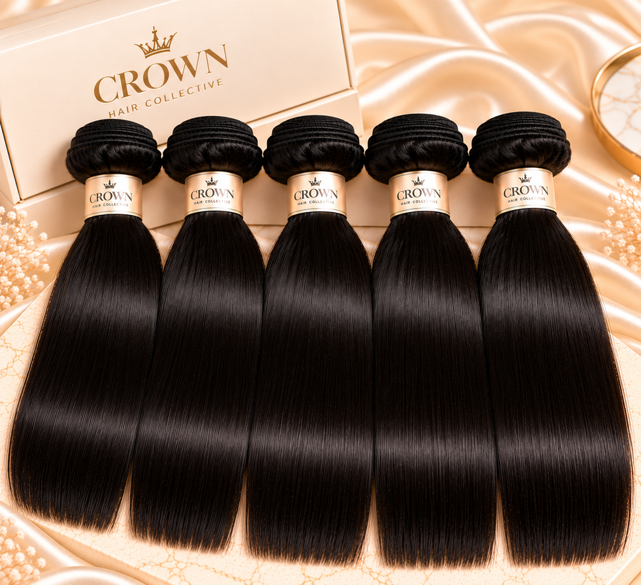 5 Bundle Crown Raw Straight Hair Bundles