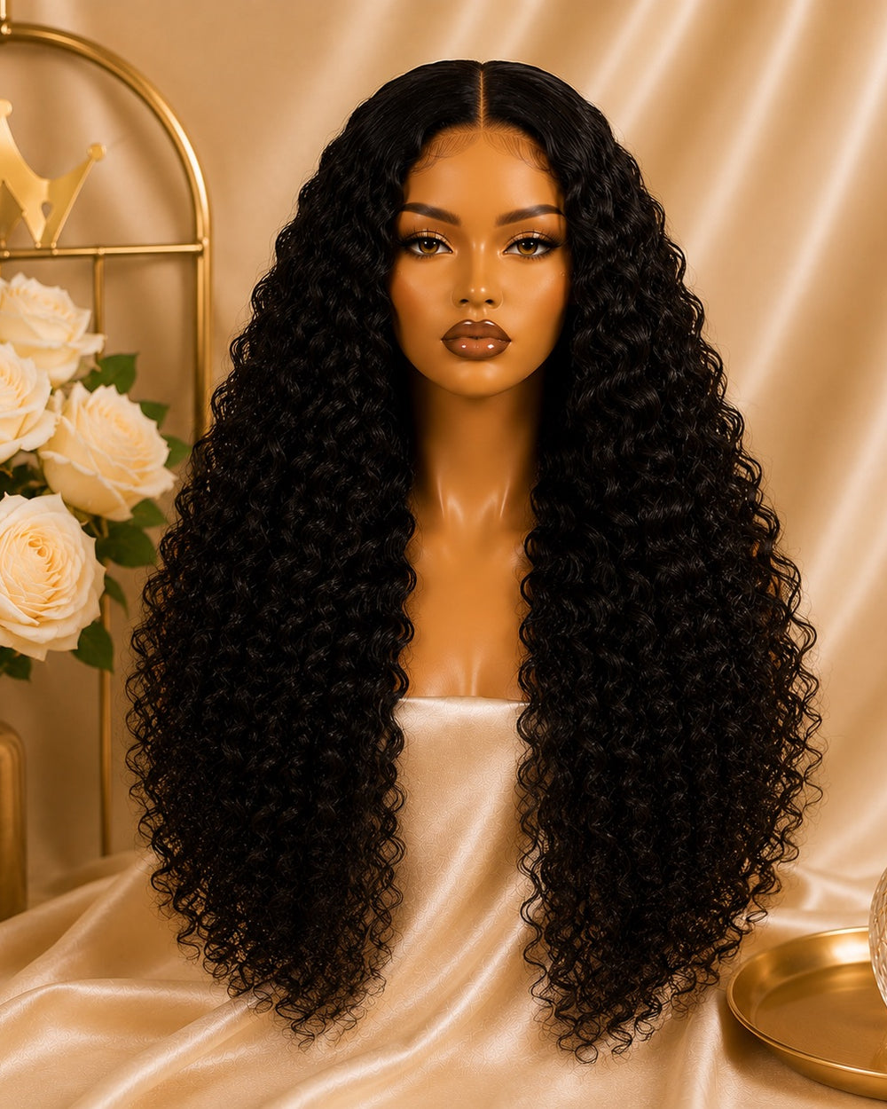 Crown Burmese Curly Glueless Wig - Natural 1B