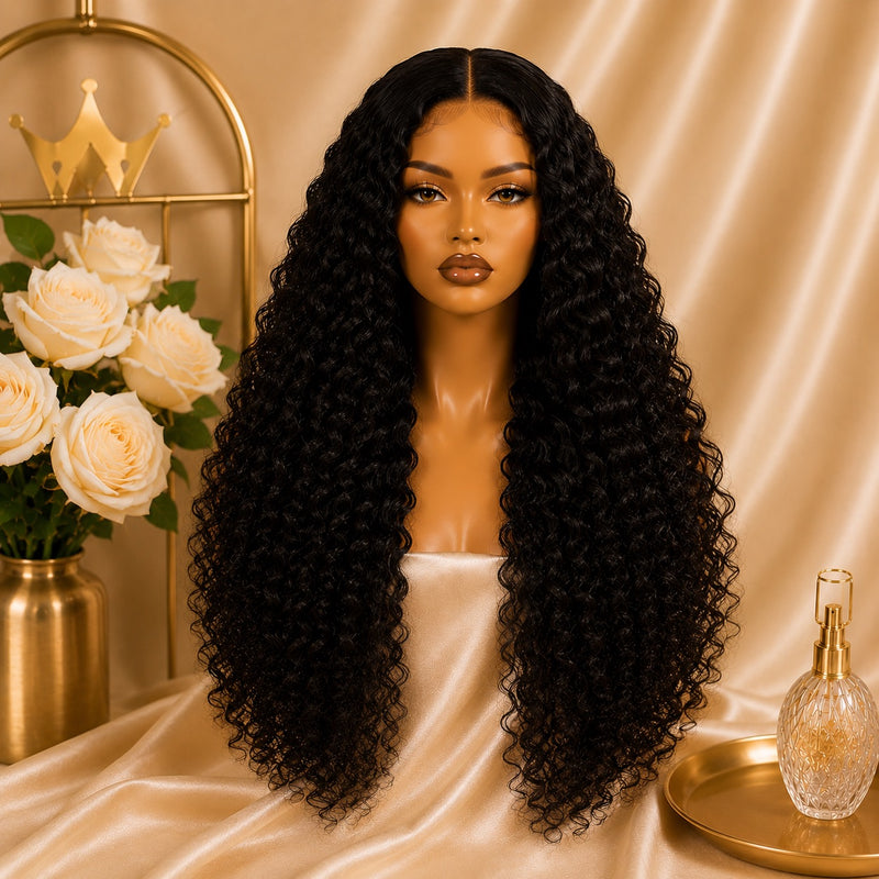 Crown Burmese Curly Glueless Wig - Natural 1B