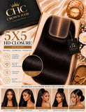 Crown 5×5 HD Lace Closure - 1B