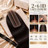 Crown 2×6 HD Lace Closure - 1B