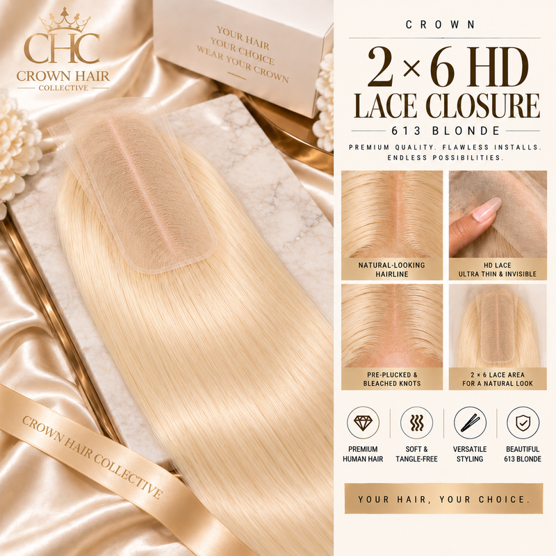 Crown 2×6 HD Lace Closure - 613 Blonde