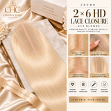 Crown 2×6 HD Lace Closure - 613 Blonde