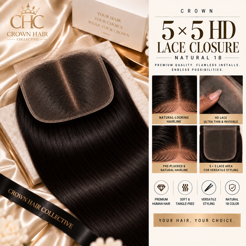 Crown 5×5 HD Lace Closure - 1B