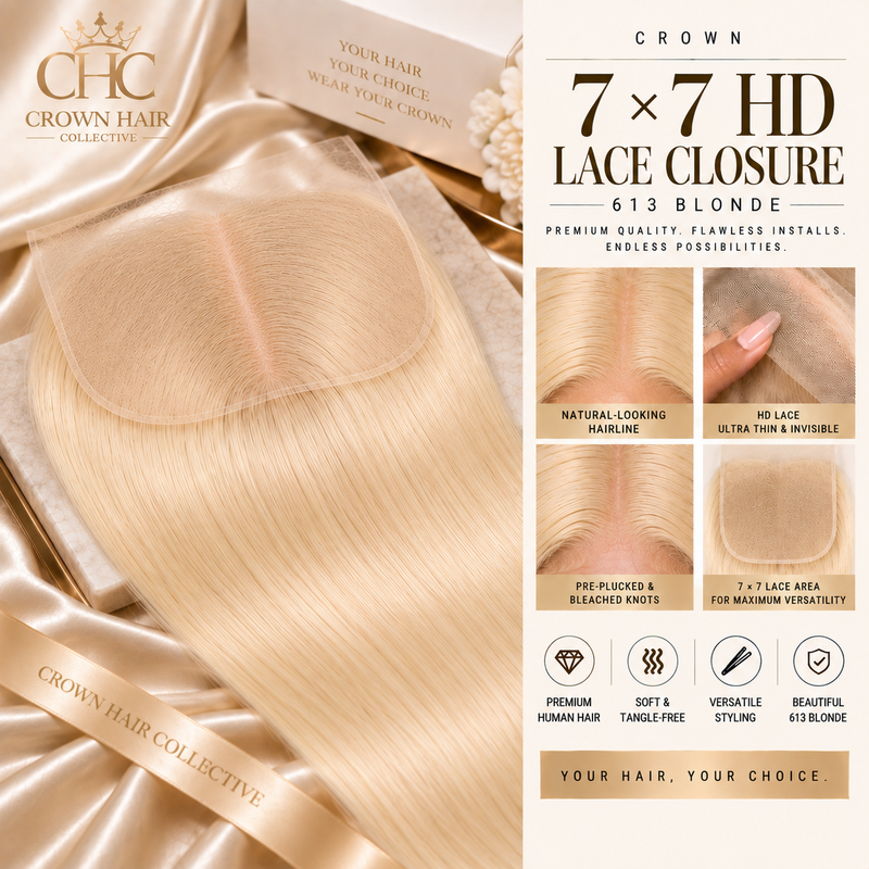 Crown 7×7 HD Lace Closure - 613 Blonde