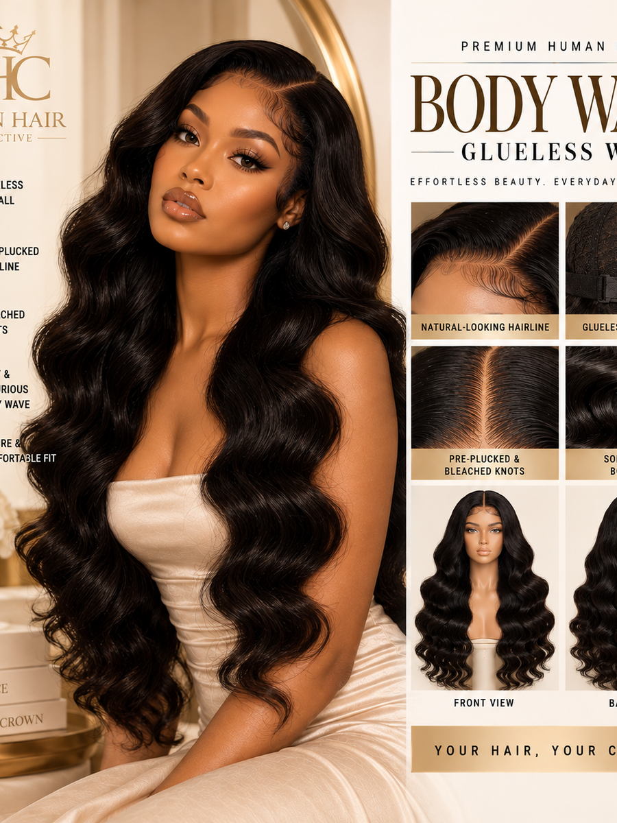 Crown Body Wave Glueless Wig - Body wave