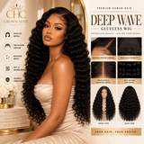 Crown Deep Wave Glueless Wig - Natural 1B