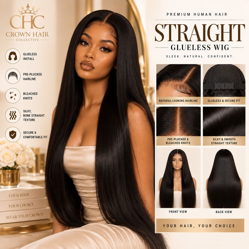 Crown Straight Glueless Wig - Straight