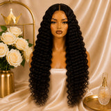 Crown Deep Wave Glueless Wig - Natural 1B