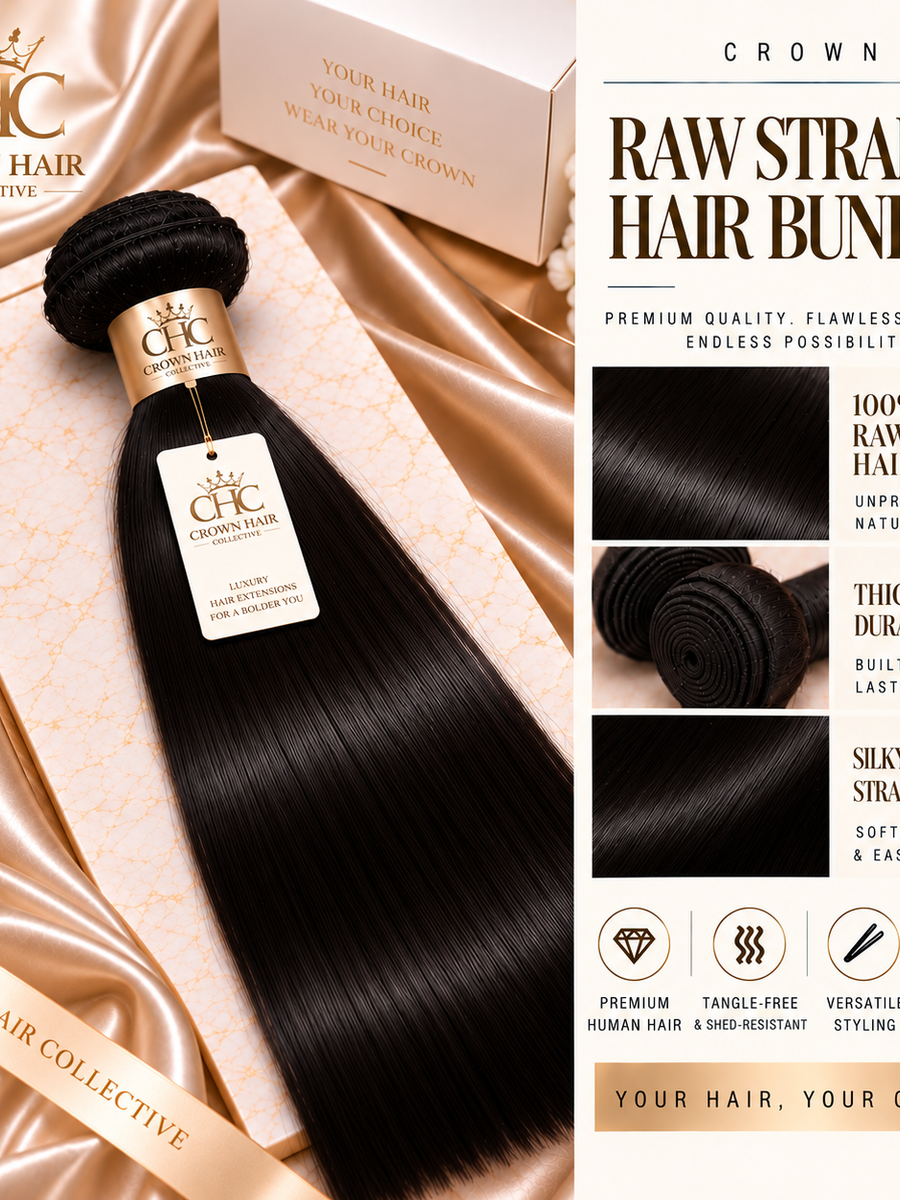 Crown Raw Straight Hair Bundles